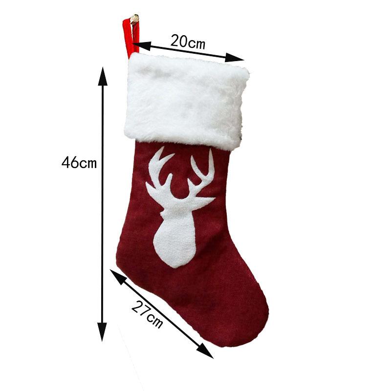 Christmas Socks Gift Bag Cute Elk Embroidery Christmas Socks