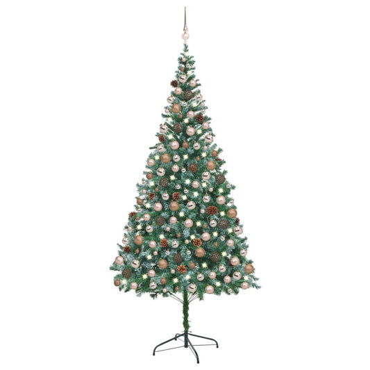 Artificial Christmas Tree with LEDs&Ball Set Pinecones 82.7"