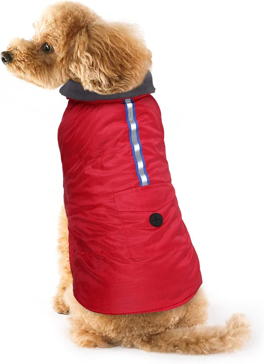 Dog Coats for Medium Dogs Jackets for Medium Dogs Pet Clothes for Medium Dog Cold Weather Coats Medium Dog Sweater Dog Apparel & Accessories Dog Winter Coat Dog Snow Jacket (Red, Medium)